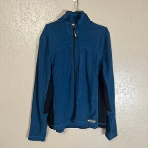 REI Mens fleece blue black small 1/4 quarter zip